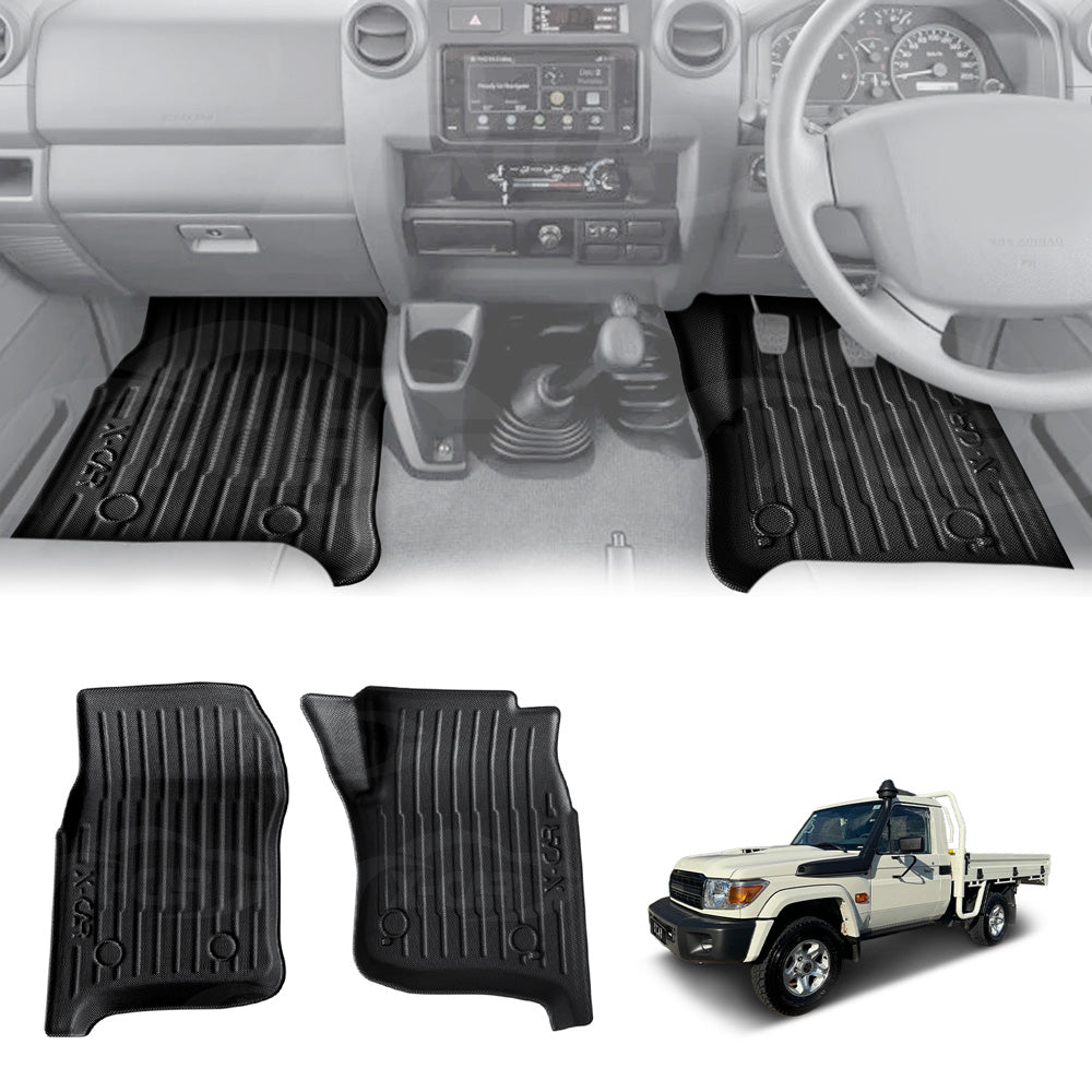 3D Front Floor Mats for Toyota Land Cruiser 79 Series Single Cab 2012-2016 Heavy Duty All Weather Car Mats Carpet Liner Set