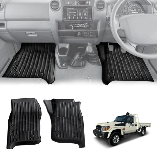 3D Front Floor Mats for Toyota Land Cruiser 79 Series Single Cab 2012-2016 Heavy Duty All Weather Car Mats Carpet Liner Set