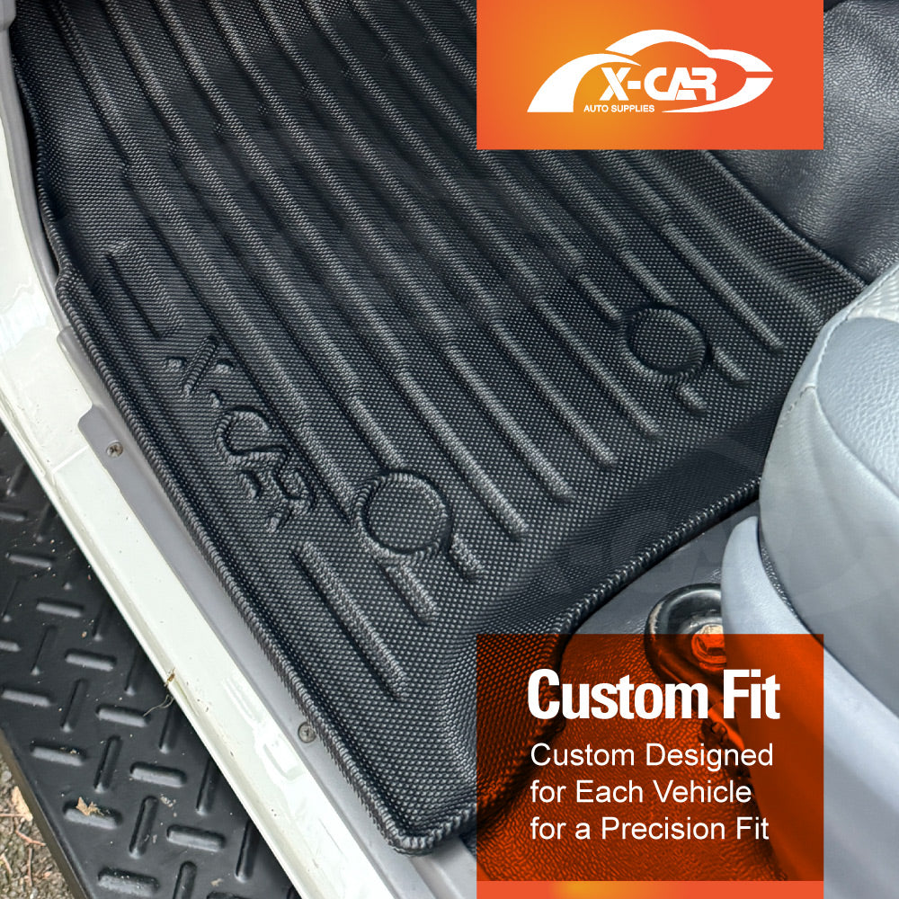 Floor Mats Boot Liner Set for Toyota Landcruiser 70/76 Series 2023-Onwards All Weather Heavy Duty Car Trunk Cargo Kick Back Seat Protector Cover