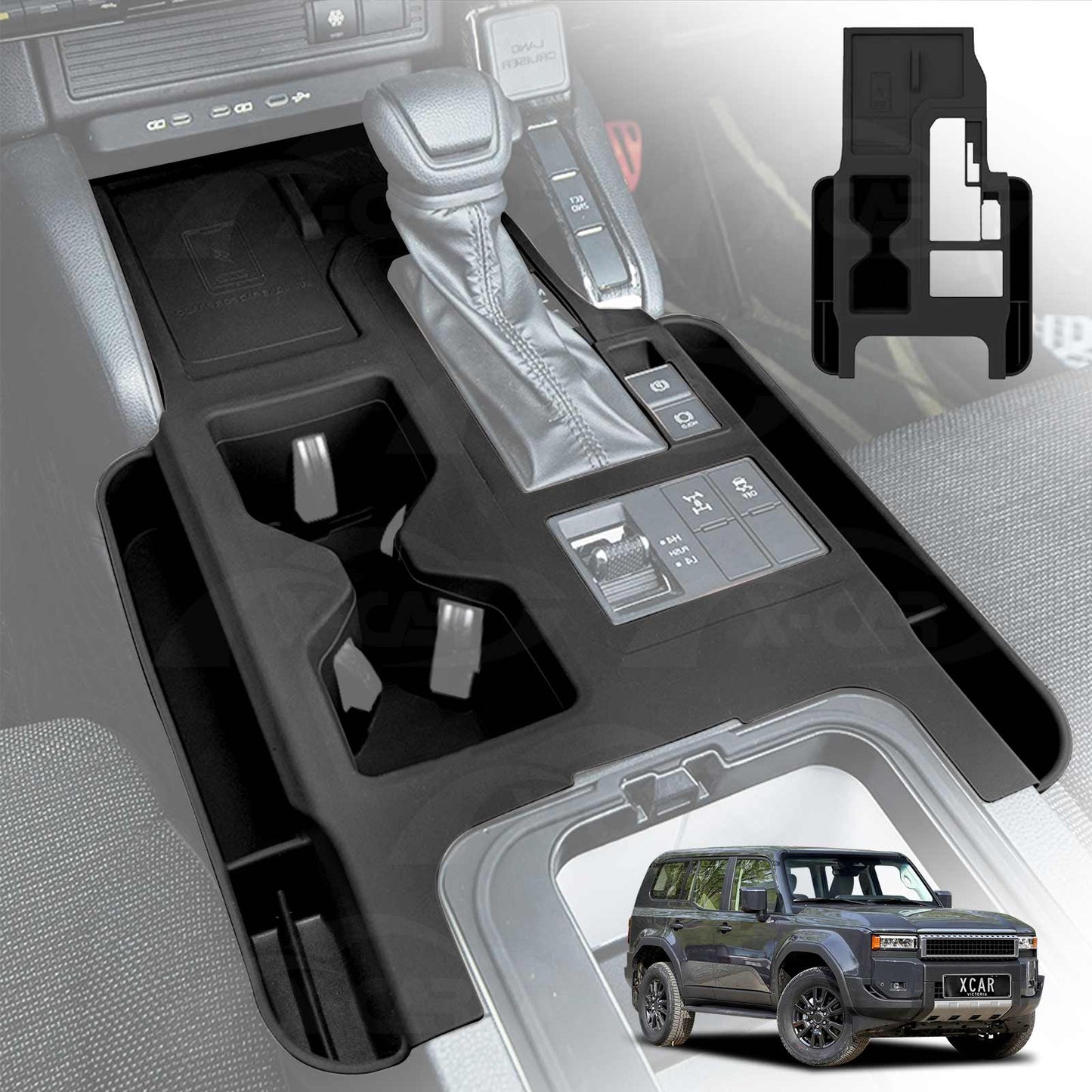 Gearbox Storage Tray for Toyota Prado 250 Series 2024-Onwards Center Console Non-Slip Silicone Cover Interior Organizer Accessories