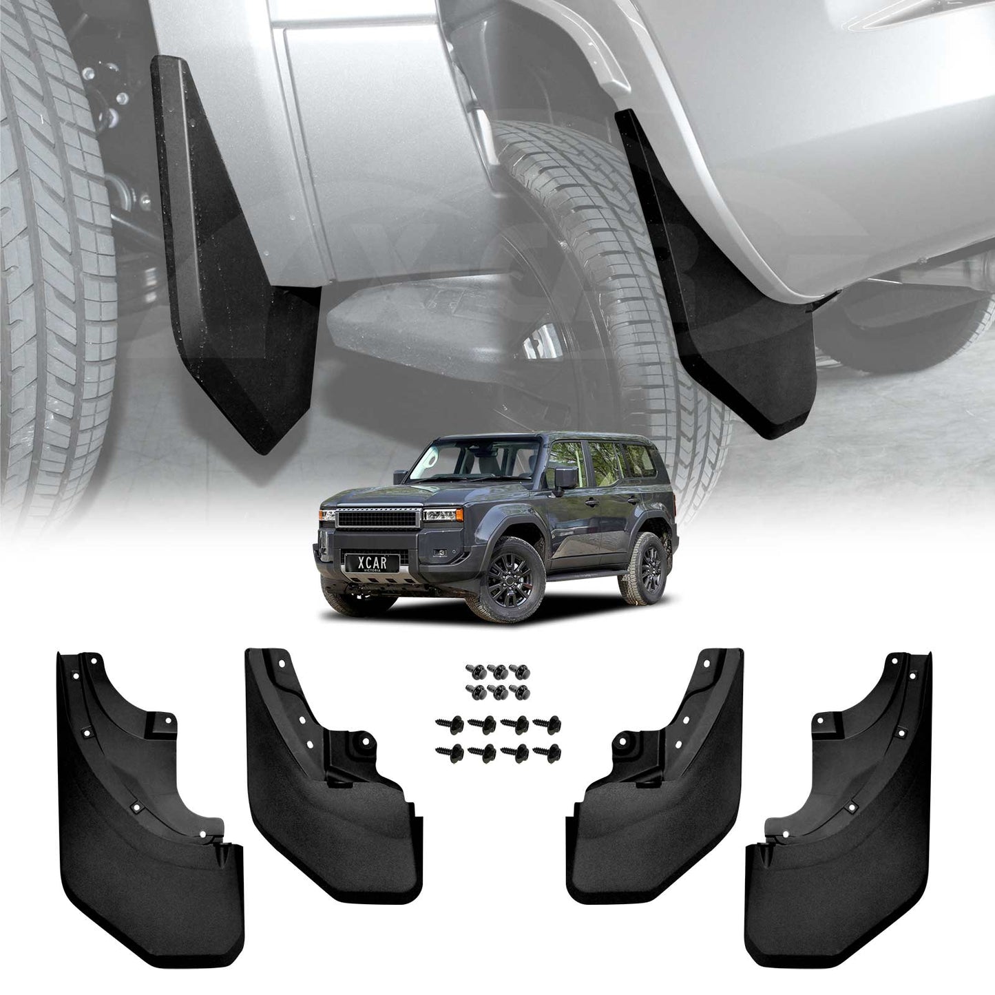 Mud Flaps Splash Guards for Toyota Prado 250 Series 2024-2025 Mudguard Fender Front and Rear Set of 4