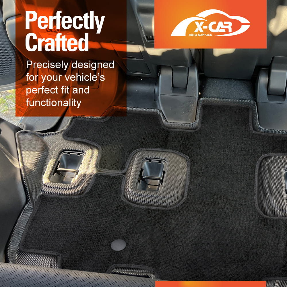 Premium Floor Mats for Toyota Prado 250 Series 7 Seater 2024-Onwards Heavy Duty All Weather Double Layer TPE Carpet Car Interior Liner Set