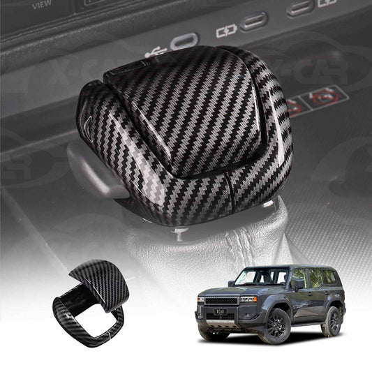 Gear Shift Knob Panel Cover Trims for Toyota Prado 250 Series 2024-Onwards Carbon Fiber Style Handle Lever Decor Cover Protector