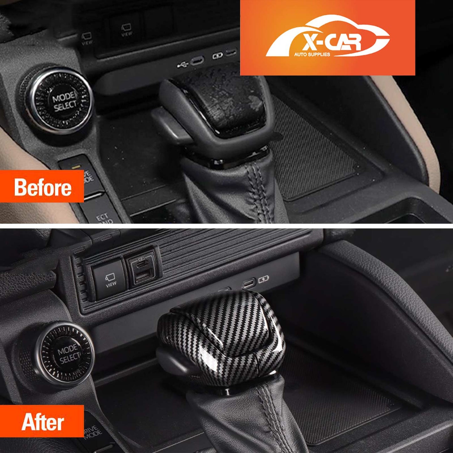 Interior Trim Kit for Toyota Prado 250 2024-Onwards Carbon Fiber Style Window Control Gear Shift Panel Console & Rear AC Vent Covers