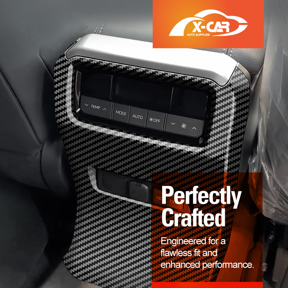 Rear AC Vent Panel Cover Trim for Toyota Prado 250 Series 2024-Onwards Carbon Fiber Style Decor Cover Protector