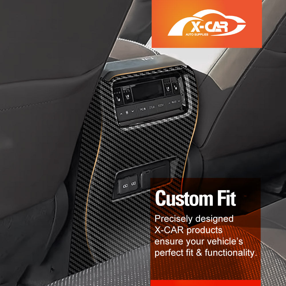 Interior Trim Kit for Toyota Prado 250 2024-Onwards Carbon Fiber Style Window Control Gear Shift Panel Console & Rear AC Vent Covers