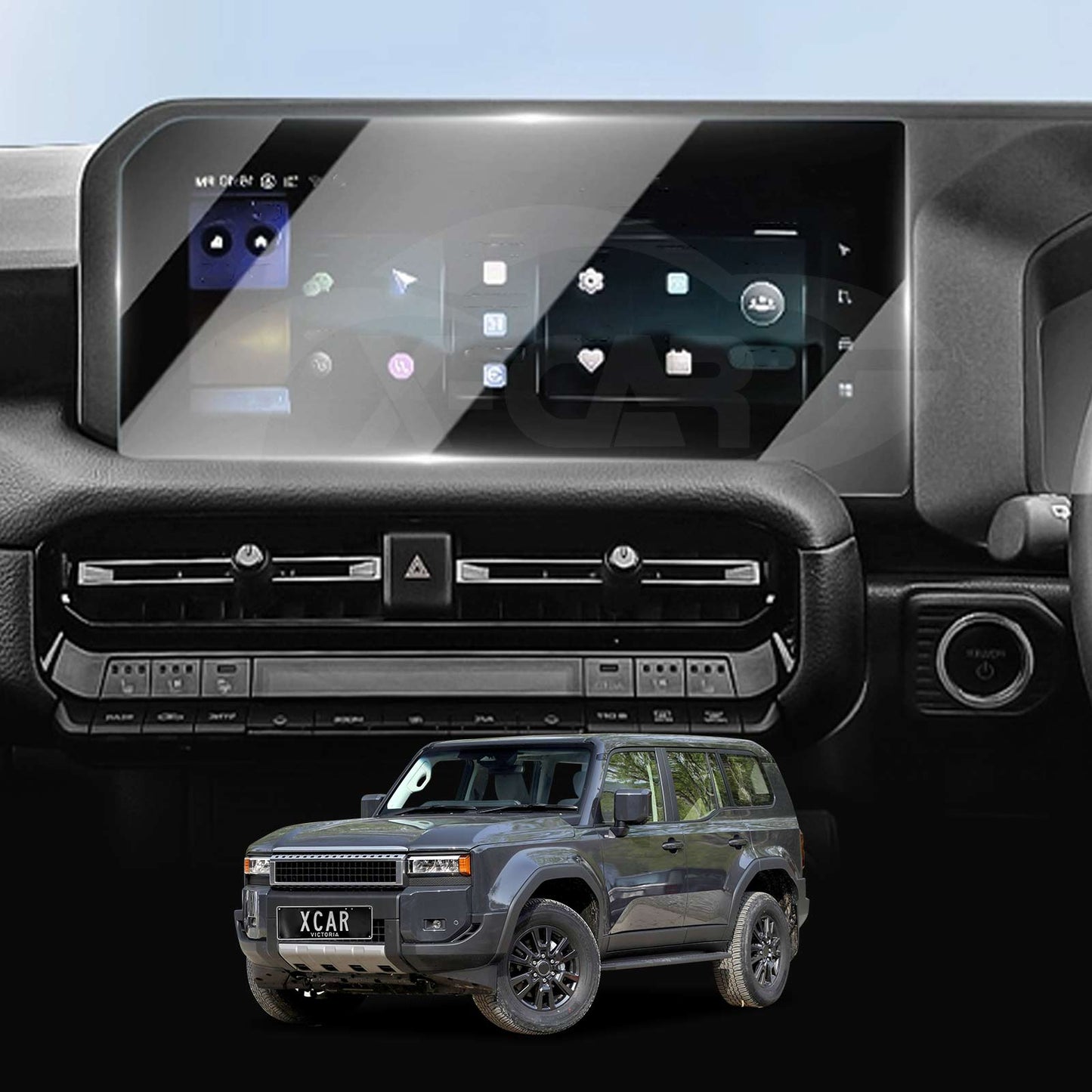 Tempered Glass Screen Protector for Toyota Prado 250 Series 2024-2025 Touchscreen Anti-Scratch Cover Accessories