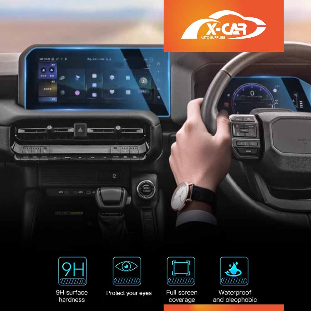 Tempered Glass Dash Center Console Screen Protector for Toyota Prado 250 Series 2024-2025 Touchscreen Anti-Scratch Cover Accessories