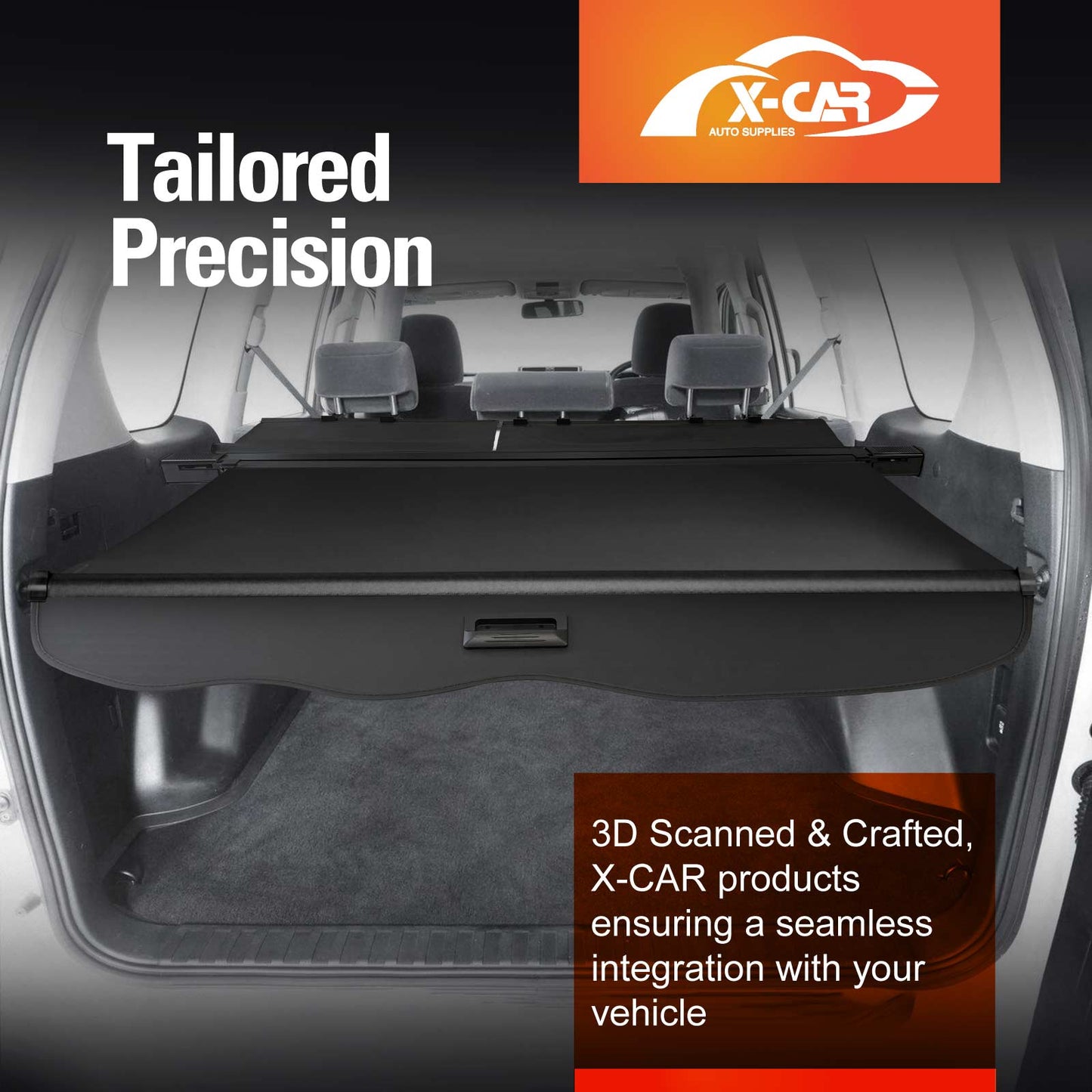 Retractable Car Trunk Shade Rear Cargo Security Shield Luggage Cover For Toyota Prado 150 Series 7 Seat 2009-2024