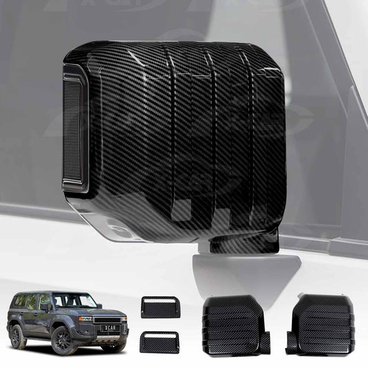 Rear View Mirror Trim Cover for Toyota Prado 250 Series 2024-Onwards Exterior Accessories Side Mirror Cap Carbon Fiber Style
