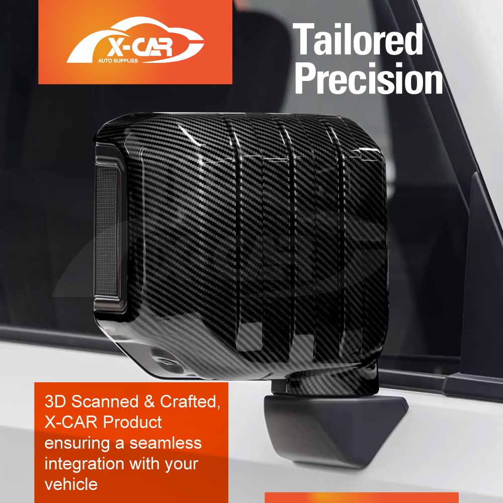 Rear View Mirror Trim Cover for Toyota Prado 250 Series 2024-Onwards Exterior Accessories Side Mirror Cap Carbon Fiber Style