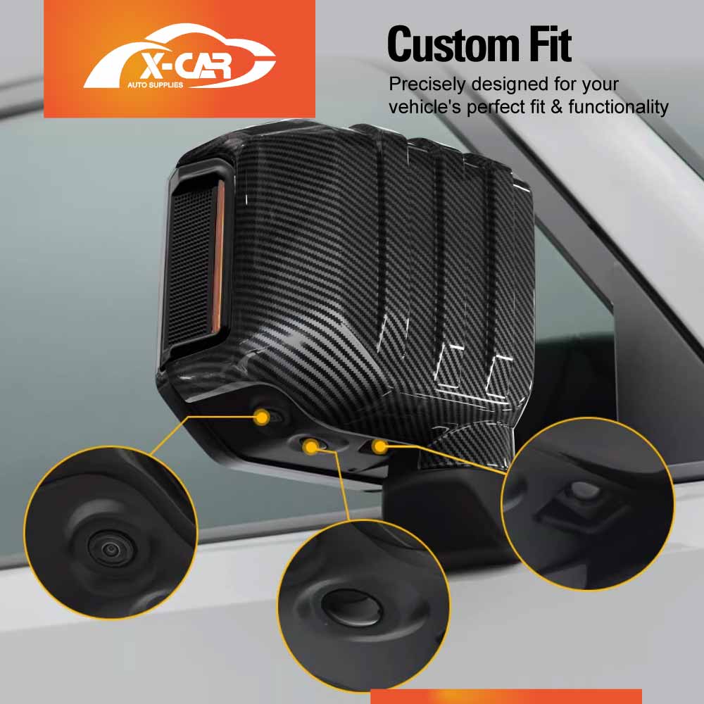 Rear View Mirror Trim Cover for Toyota Prado 250 Series 2024-Onwards Exterior Accessories Side Mirror Cap Carbon Fiber Style