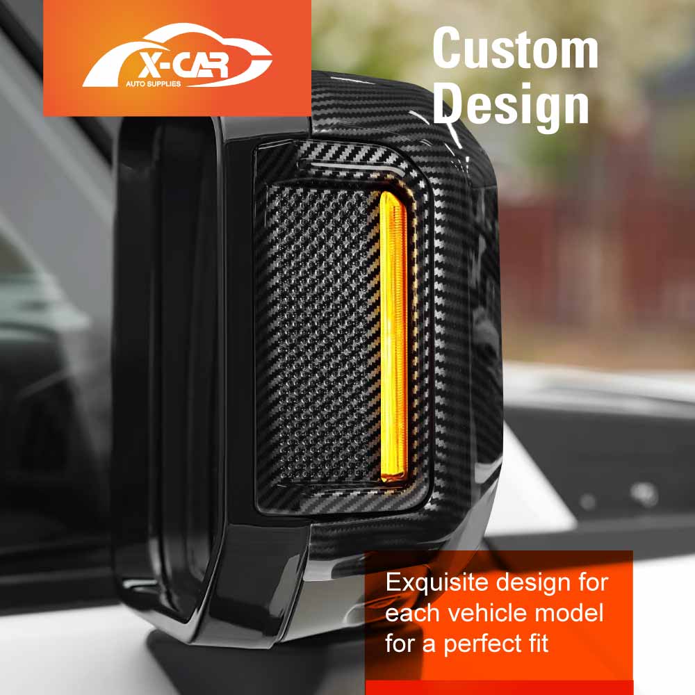 Rear View Mirror Trim Cover for Toyota Prado 250 Series 2024-Onwards Exterior Accessories Side Mirror Cap Carbon Fiber Style