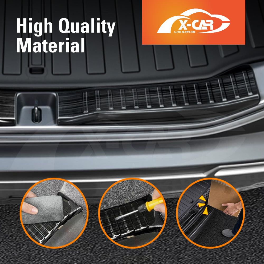 Rear Bumper Guard Trims for Toyota RAV4 6th Gen 2026-Onwards Black Boot Trunk Step Panel Protector Plate Accessories Set of 2
