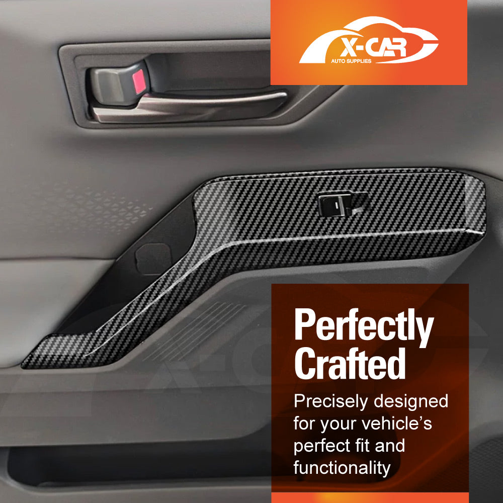 Power Window Control Switch Panel Trims for Toyota RAV4 6th Gen XA60 2026-Onwards Carbon Fiber Style Decor Cover Protector Set