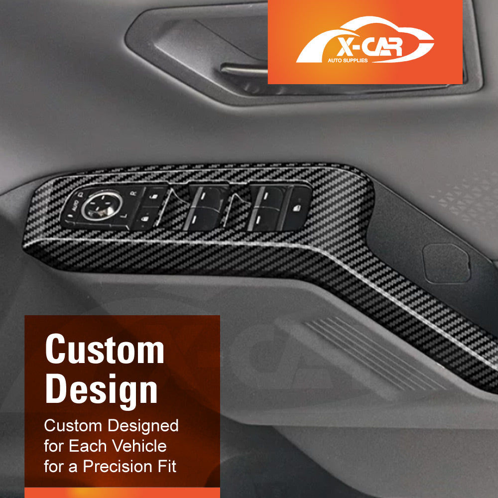 Power Window Control Switch Panel Trims for Toyota RAV4 6th Gen XA60 2026-Onwards Carbon Fiber Style Decor Cover Protector Set