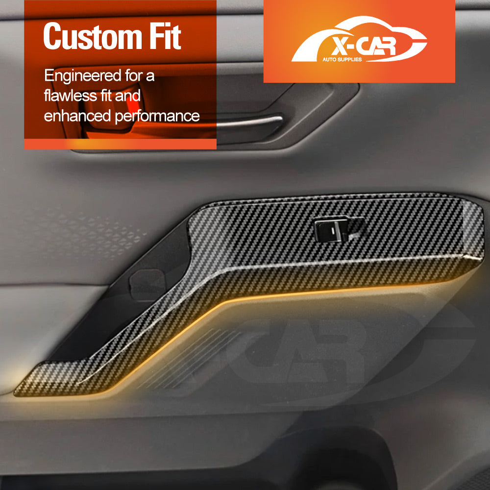Power Window Control Switch Panel Trims for Toyota RAV4 6th Gen XA60 2026-Onwards Carbon Fiber Style Decor Cover Protector Set
