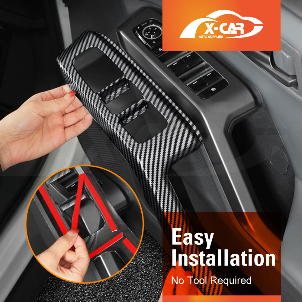 Power Window Control Switch Panel Trims for Toyota RAV4 6th Gen XA60 2026-Onwards Carbon Fiber Style Decor Cover Protector Set
