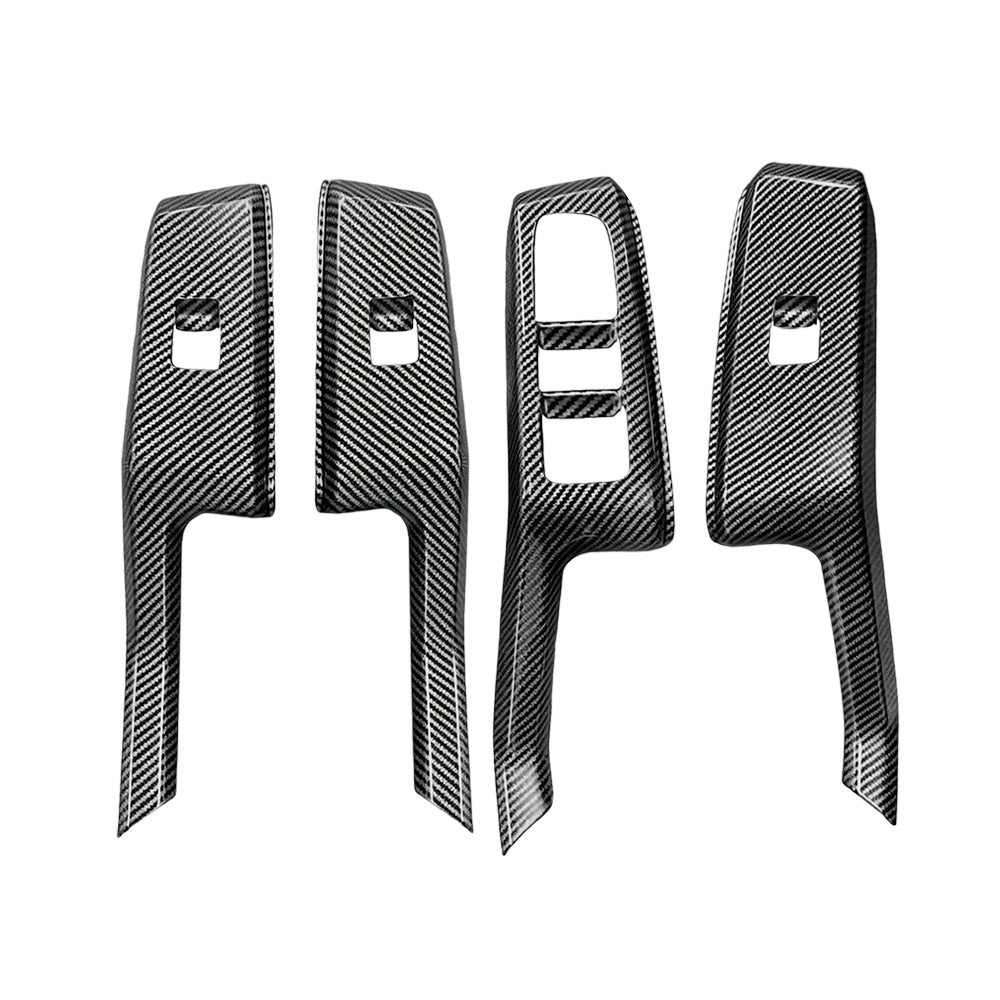 Power Window Control Switch Panel Trims for Toyota RAV4 6th Gen XA60 2026-Onwards Carbon Fiber Style Decor Cover Protector Set