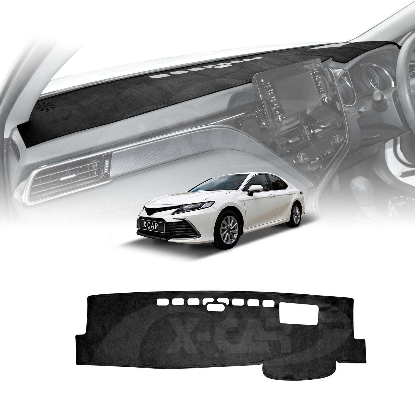 Dash Mat for Toyota Camry 2018-2024 with Heads Up Display Microfiber Non-Slip Pad Cover Interior Accessories