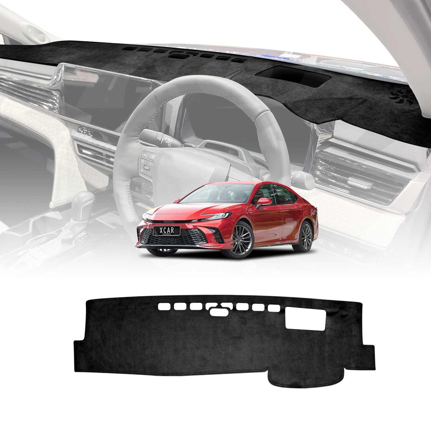 Dash Mat for Toyota Camry 2024-Onwards with Heads Up Display Microfiber Non-Slip Pad Cover Interior Accessories