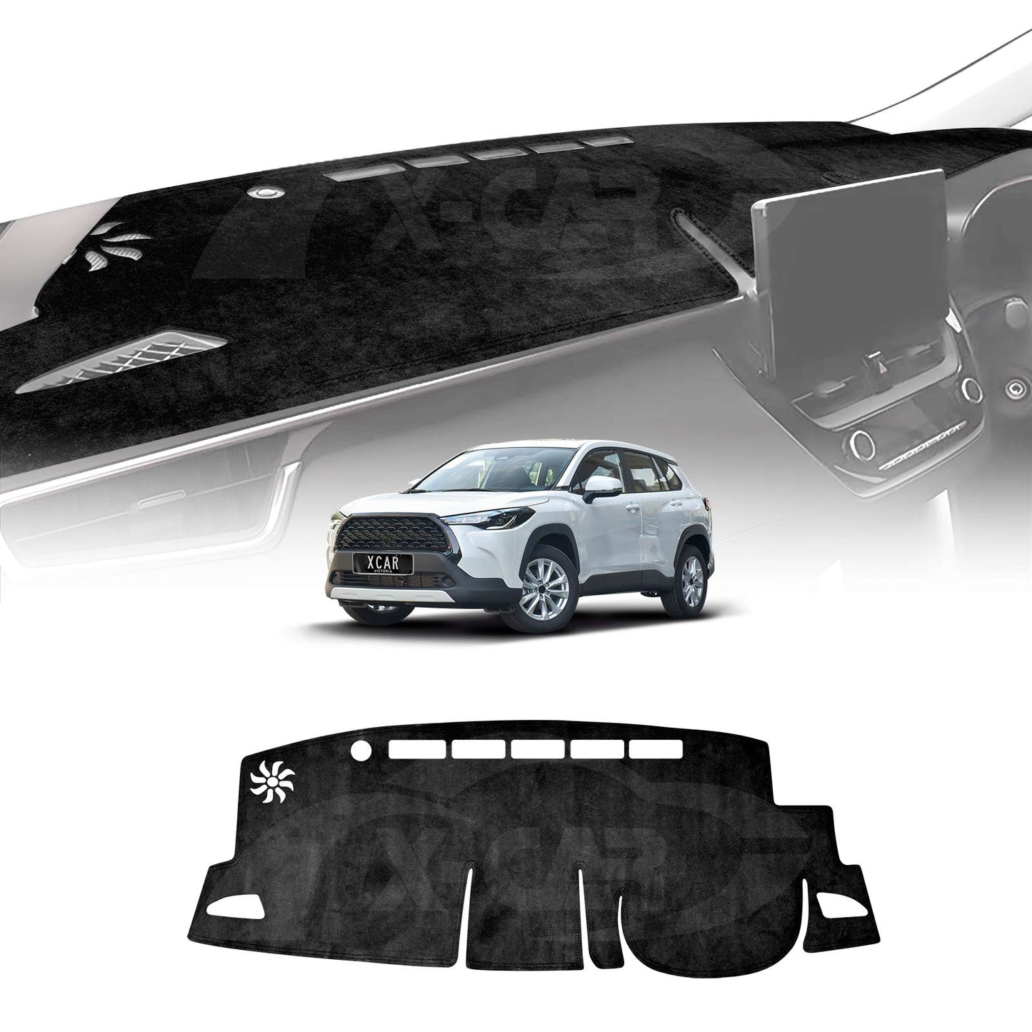 Dash Mat for Toyota Corolla Cross 2022-Onwards Non-Slip Microfiber Dashboard Pad Interior Accessories