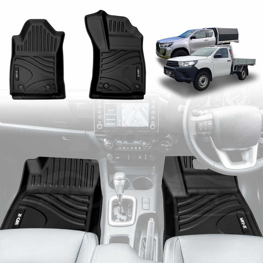 3D Heavy Duty All Weather Car Front Floor Mats Carpet Liner for Toyota Hilux Auto Single / Extra Cab 2016-2025