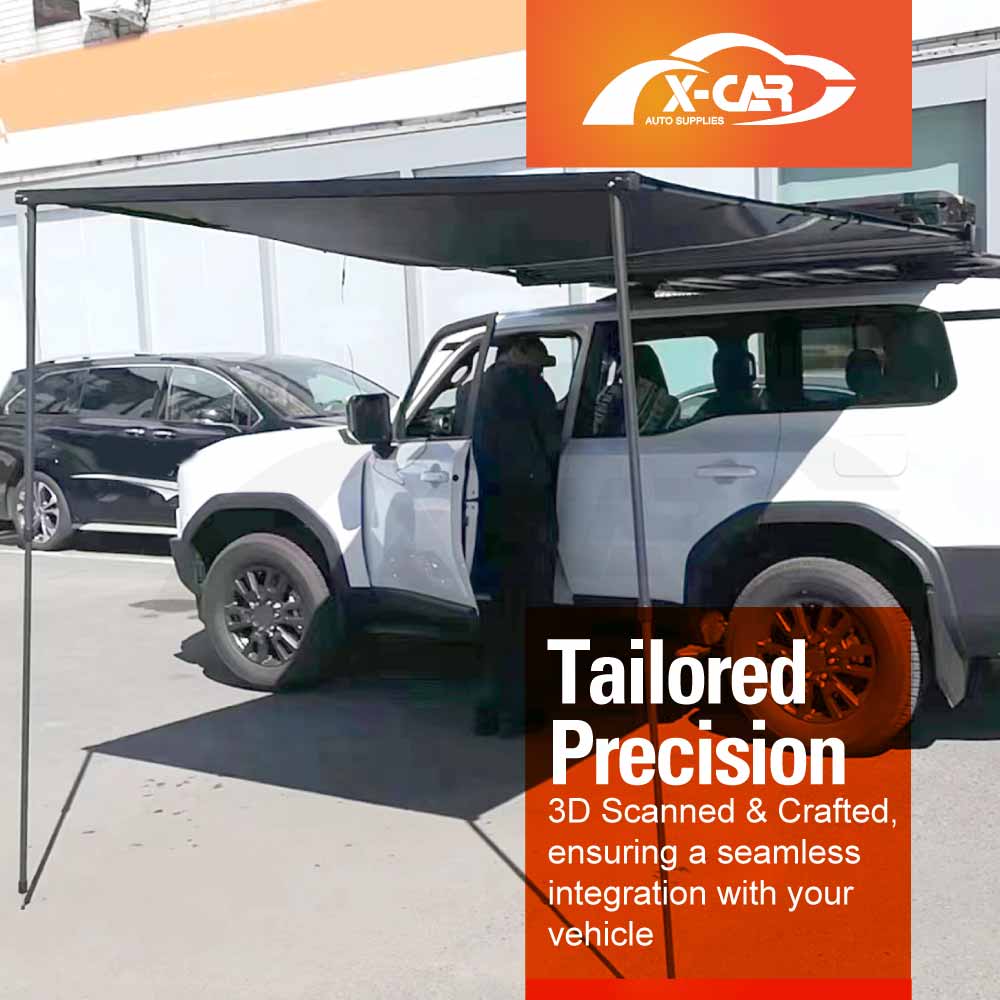 Roof Rack Rear Ladder LED Awning for Toyota Prado 250 Series GX/GXL 2024-2025 Multi-Functional Expansion Platform Aluminum Alloy