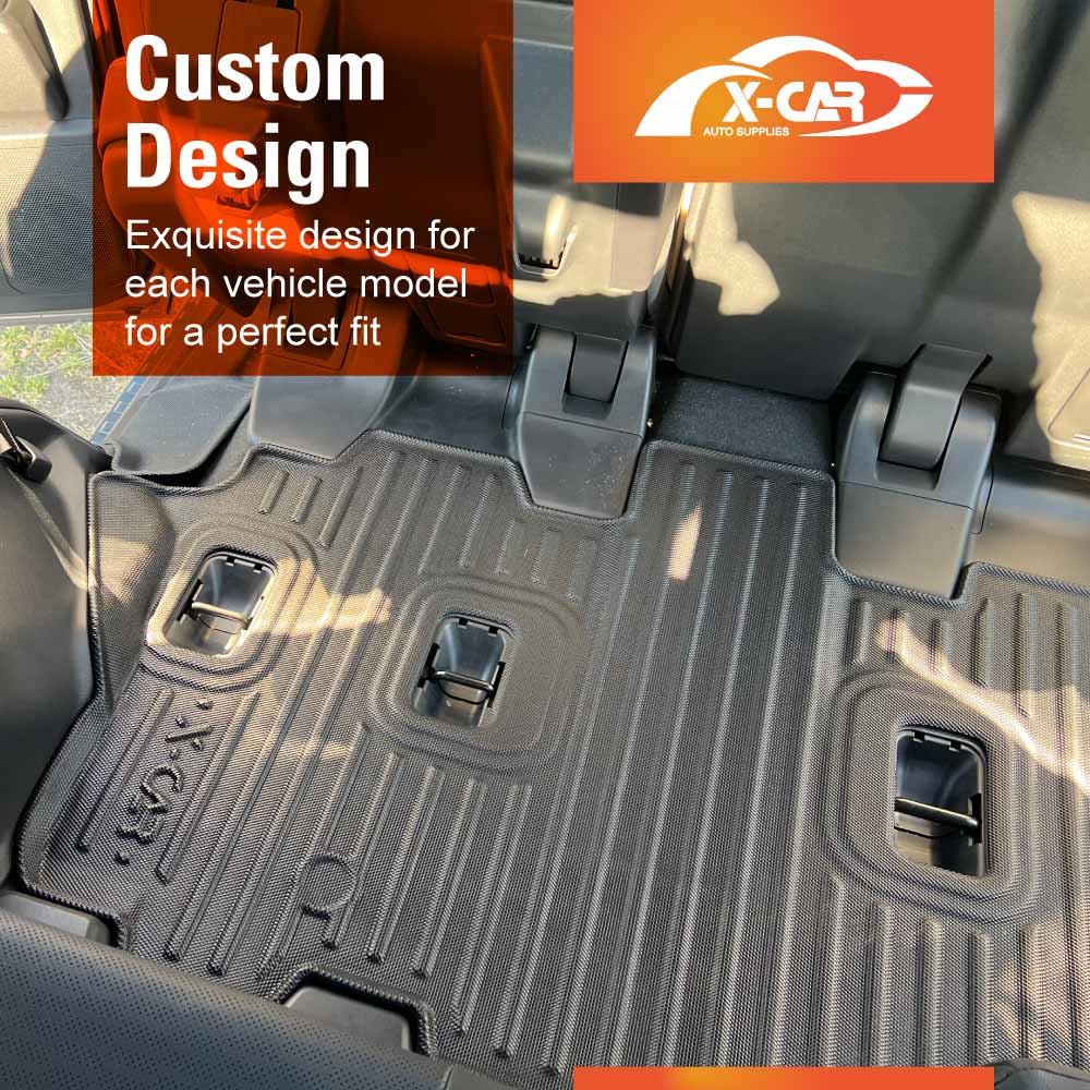 Floor Mats Boot Liner Set for Toyota Prado 250 Series 7-Seater 2024-2025 All Weather Heavy Duty Cargo Kick Mats Back Seat Protector Cover