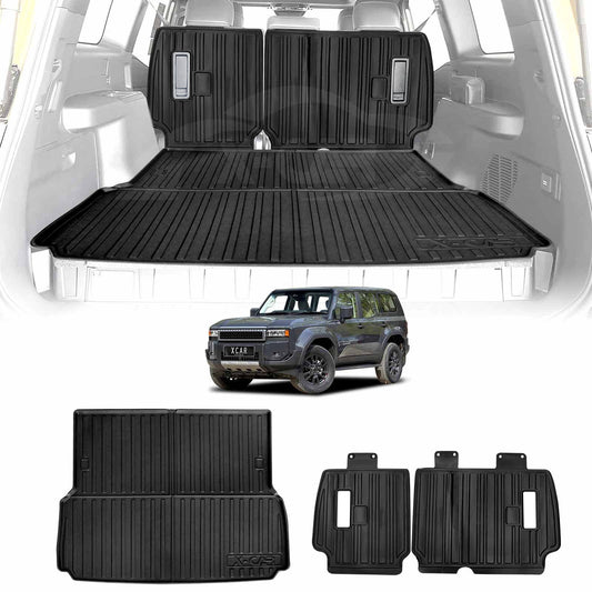 Boot Liner Back Seat Protector for Toyota Prado 250 Series 5-Seater 2024-2025 All Weather Heavy Duty Cargo Car Trunk Kick Mats