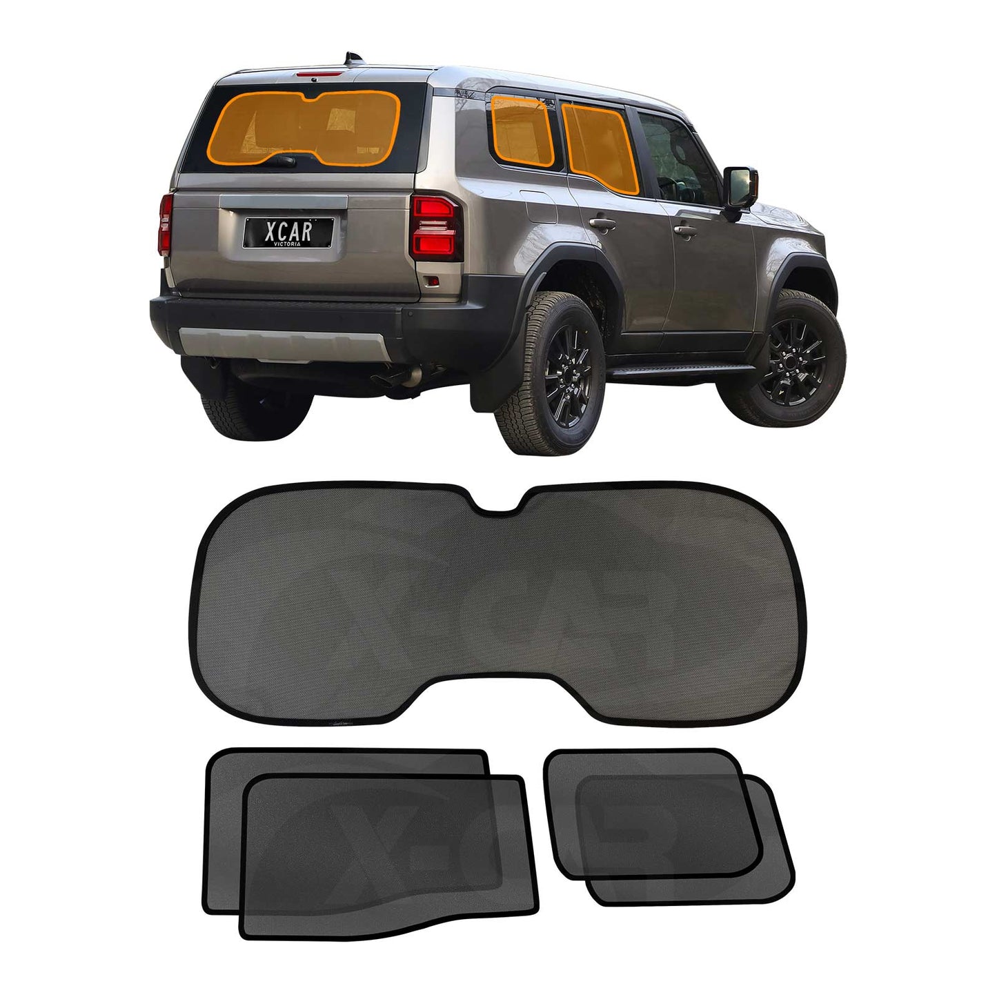 Window Sun Shades for Toyota Prado 250 With-Rear-View Mirror Camera 2024-Onwards Car UV Protection Windscreen Blind Mesh