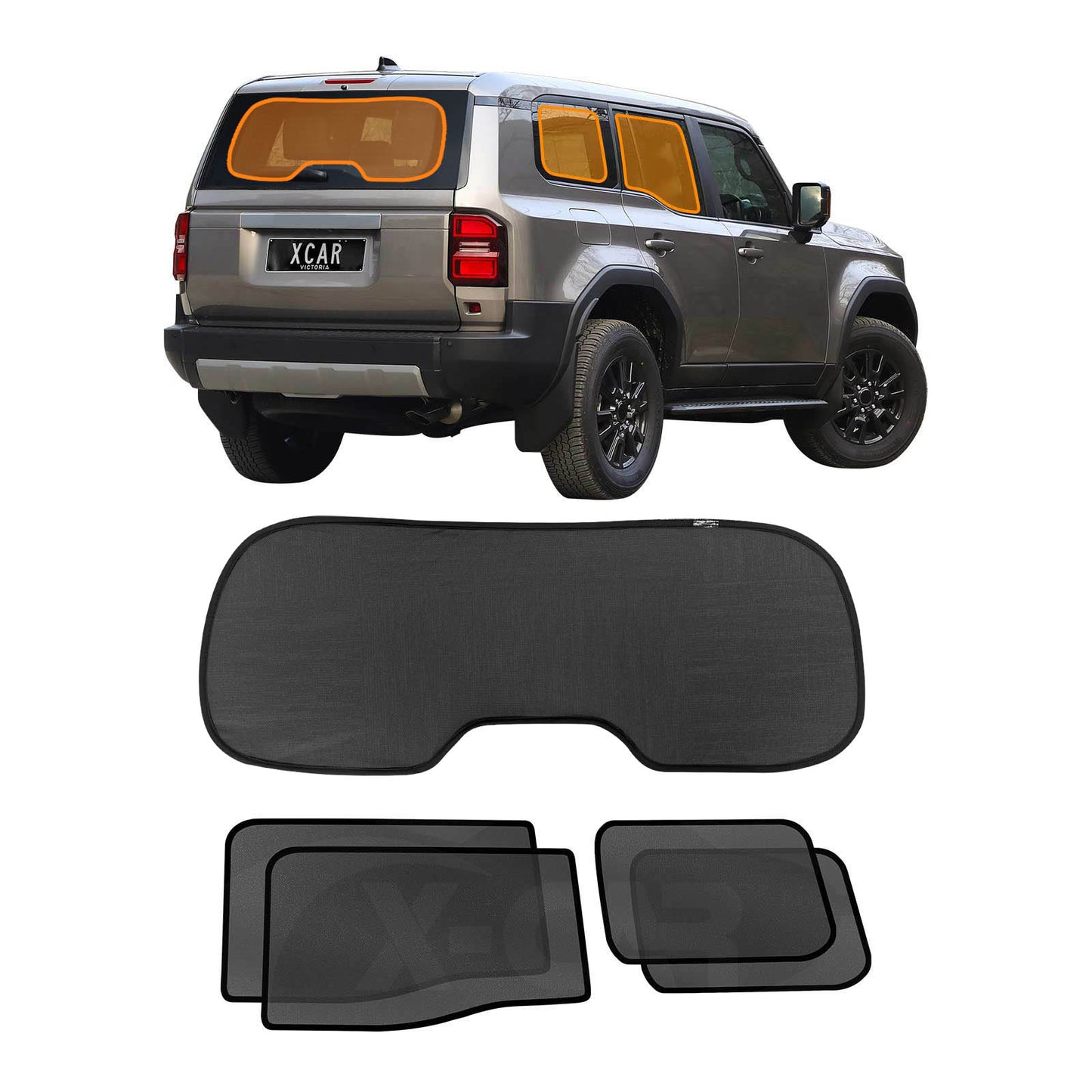 Window Sun Shades for Toyota Prado 250 NON-Rear-View Mirror Camera 2024-Onwards Car UV Protection Windscreen Blind Mesh