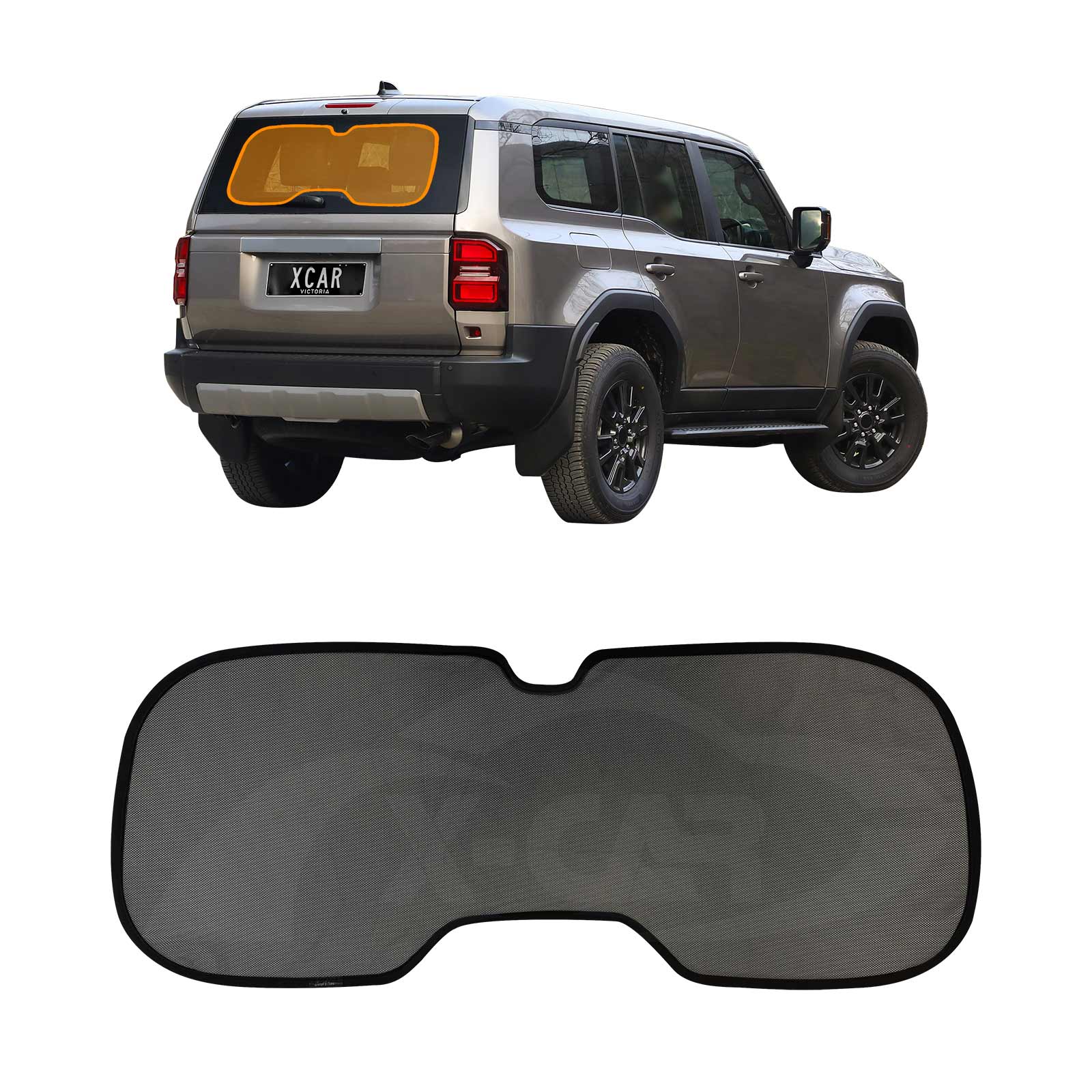 Rear Windscreen Sun Shades for Toyota Prado 250 With-Rear-View Mirror ...