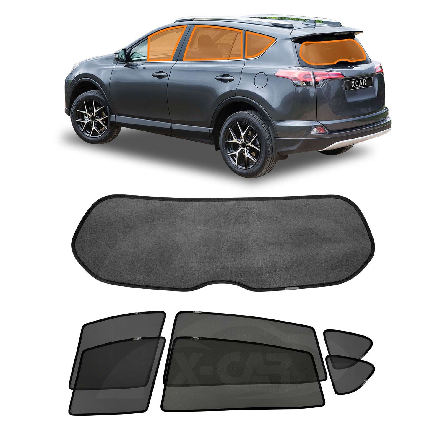 Window Sun Shades for Toyota Rav4 Rav 4 2013-2018 Magnetic Car Custom Rear Windscreen Shade Sun Blind Mesh