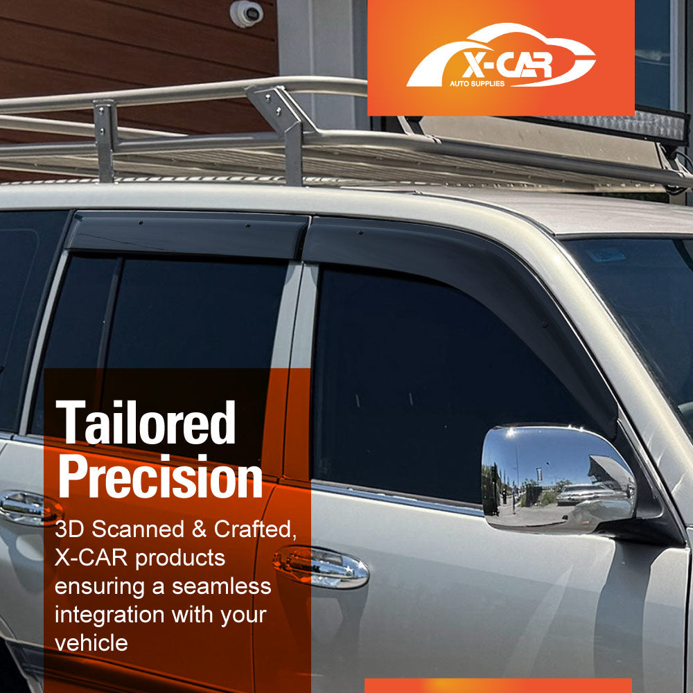 Weathershields for Toyota LandCruiser 100 & 105 Series 1998-2007 Car Weather Shields Wind Deflectors Window Sun Visor 4 Pcs