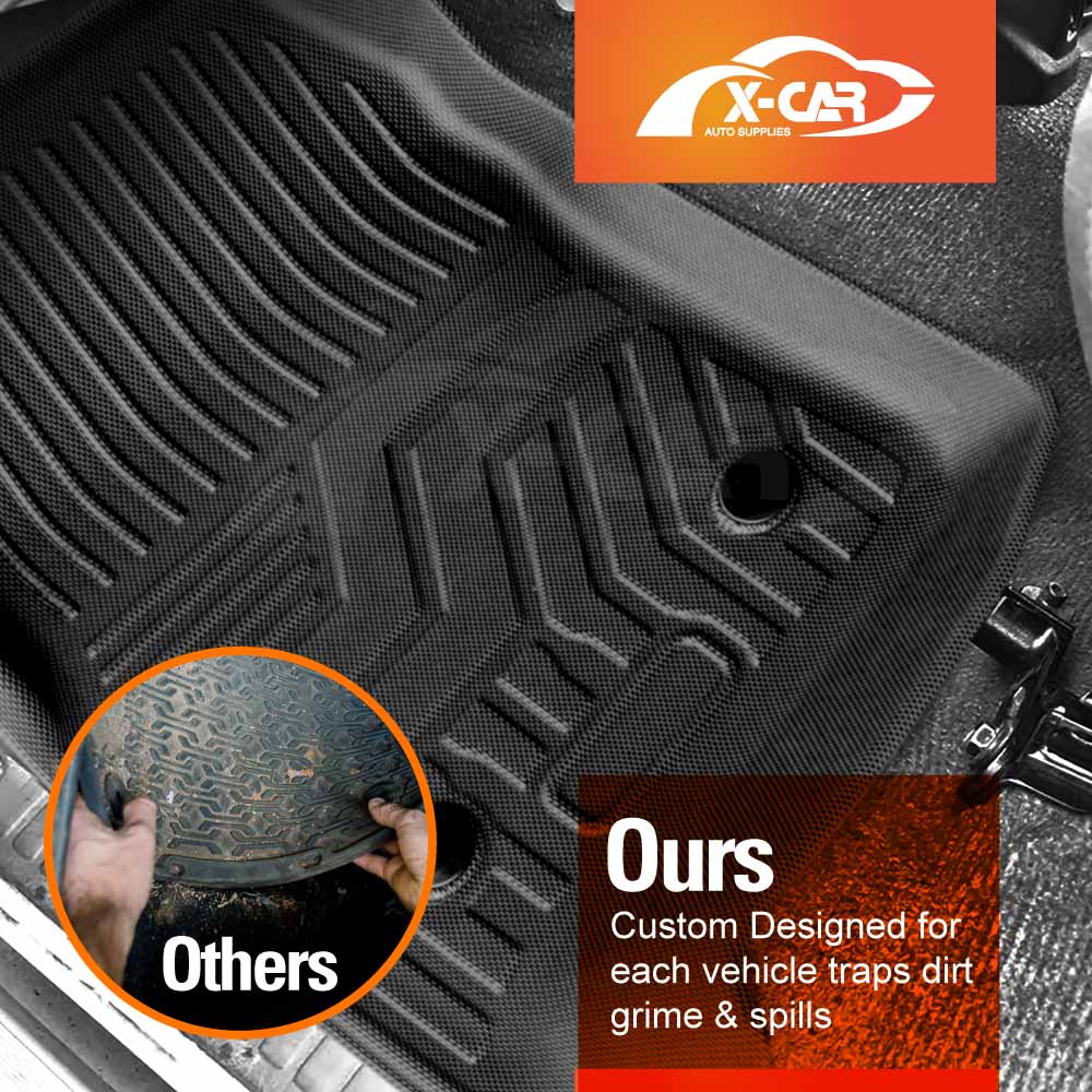 3D Floor Mats Boot Liner Set for Toyota Landcruiser 70/76 Series 2012-2023 All Weather Heavy Duty Cargo Car Trunk Luggage Tray