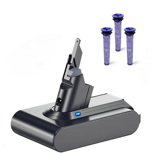 Replacement Battery and 3x Washable Pre Filter for Dyson V7 SV11 225403 229687 Animal Absolute Handheld Cordless Vacuum 968670-03 968670-02