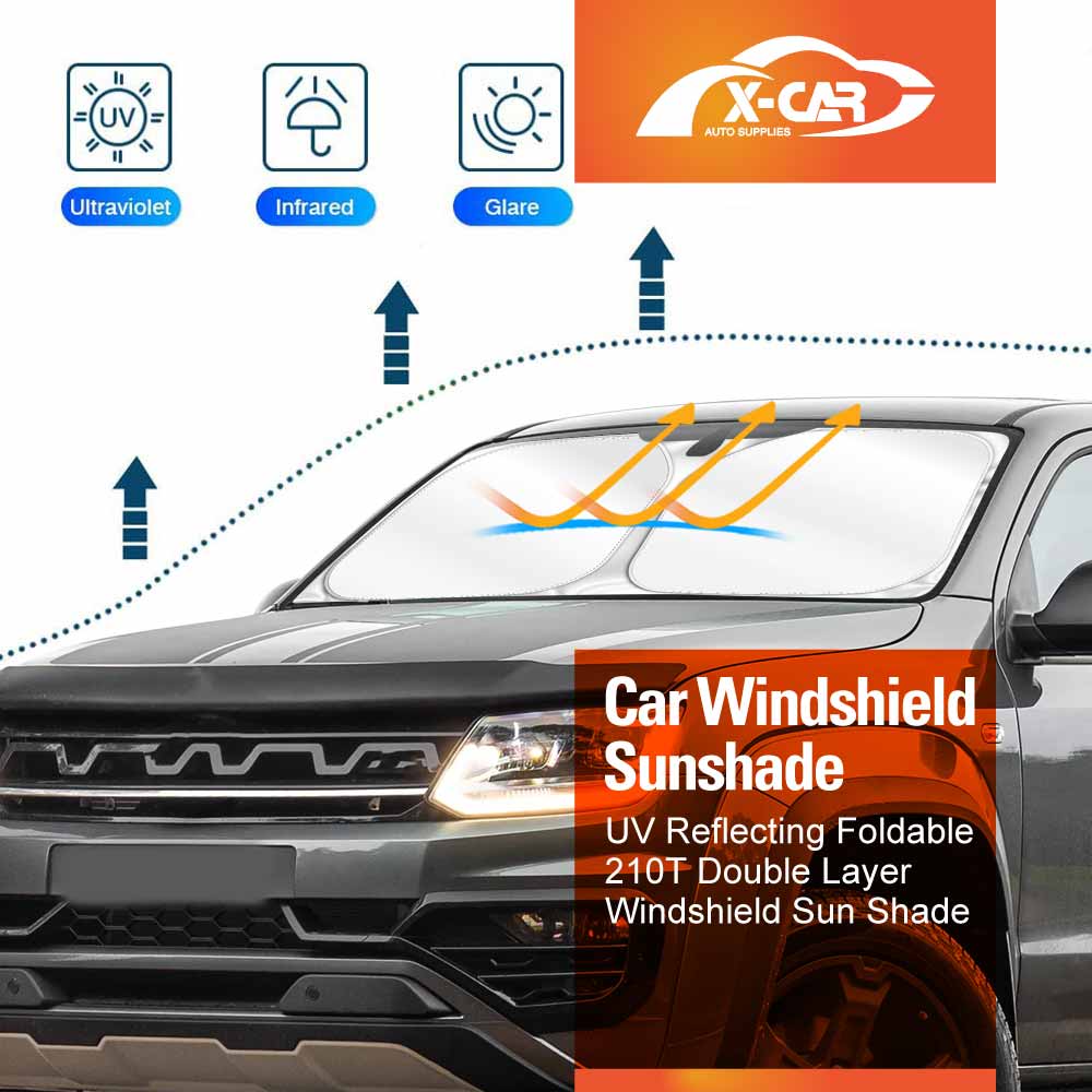 Windshield Sun Shade for Volkswagen Amarok 2009-2023 Blocks UV Rays Foldable Custom Wind Screen Sun Visor Protector