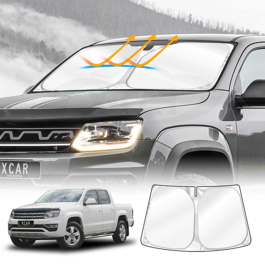 Windshield Sun Shade for Volkswagen Amarok 2009-2023 Blocks UV Rays Foldable Custom Wind Screen Sun Visor Protector