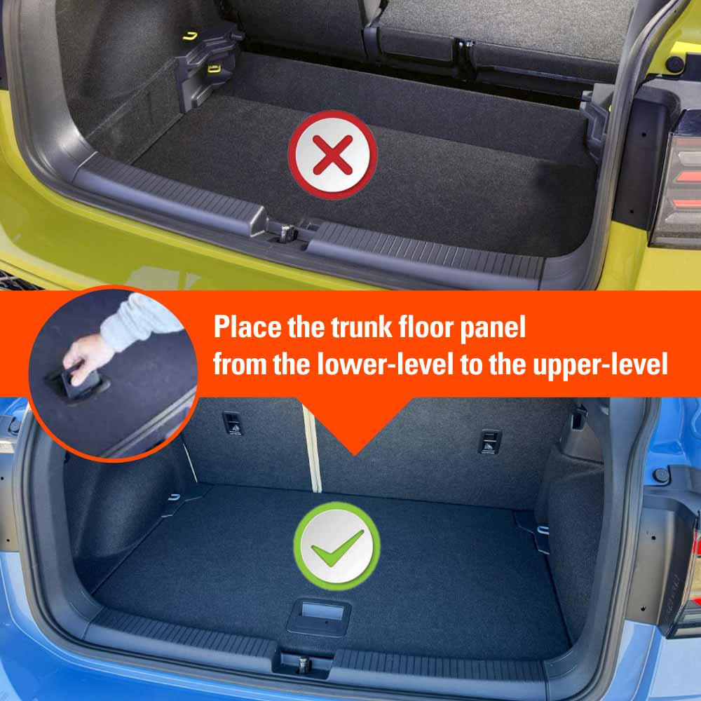 Boot Liner Back Seat Protector for Volkswagen T-Cross 2019-Onwards All Weather Heavy Duty Cargo Car Trunk Kick Mats