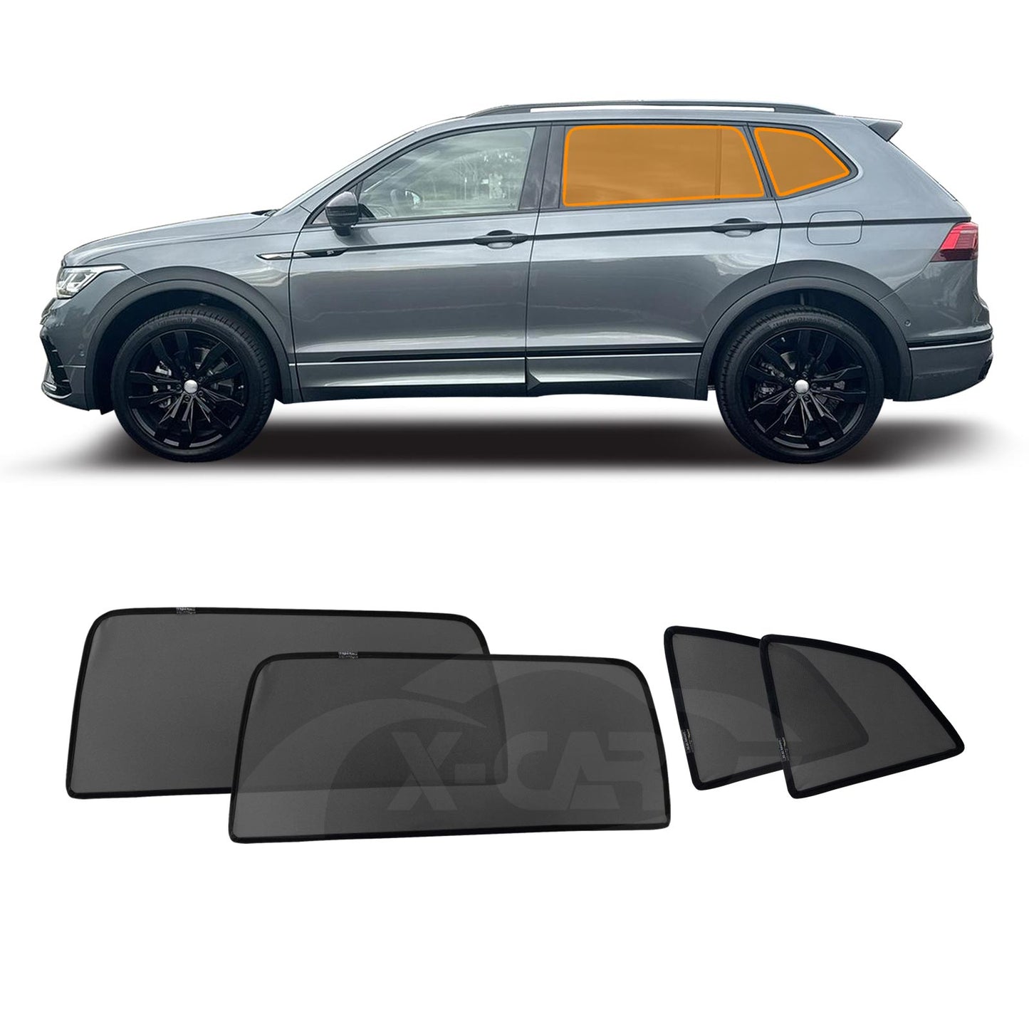 Rear Port Window Sun Shade for Volkswagen VW Tiguan Allspace 7 Seater 2018-2024 UV Protection Car Sunshade Blind Mesh
