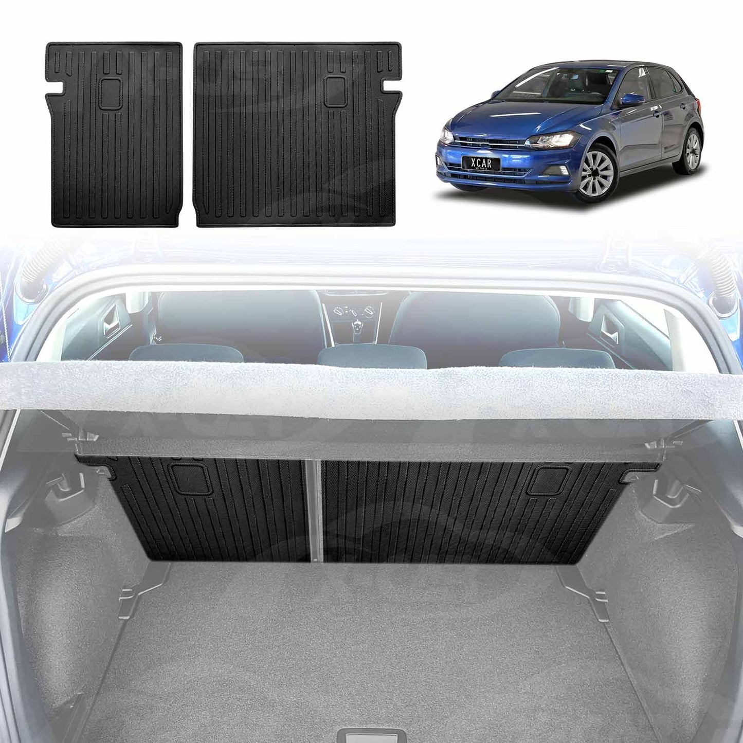 Back Seat Protector for Volkswagen Polo MK6 Hatch 2018-Onwards All Weather Heavy Duty Car Seat Kick Mats Cover