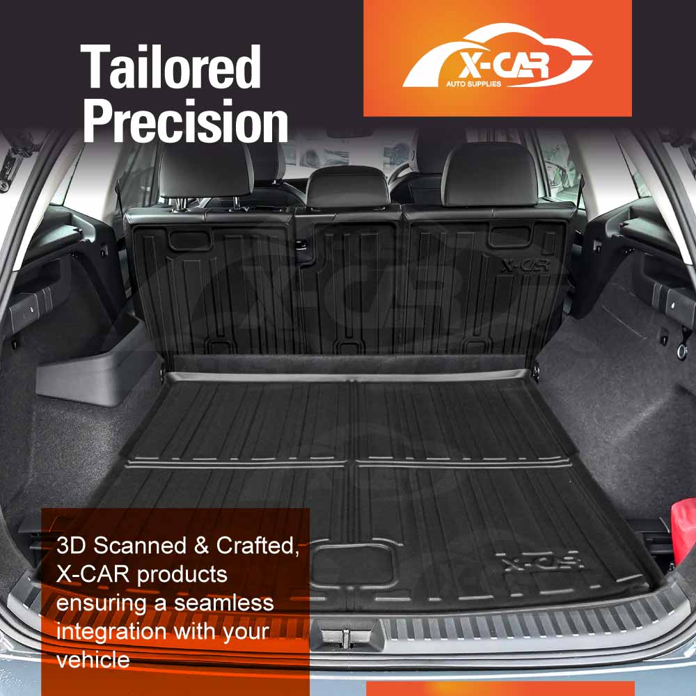 Boot Liner Kick Mats Set for Volkswagen Tayron 5-Seater 2025-Onwards All Weather Heavy Duty Cargo Car Trunk Back Seat Protector
