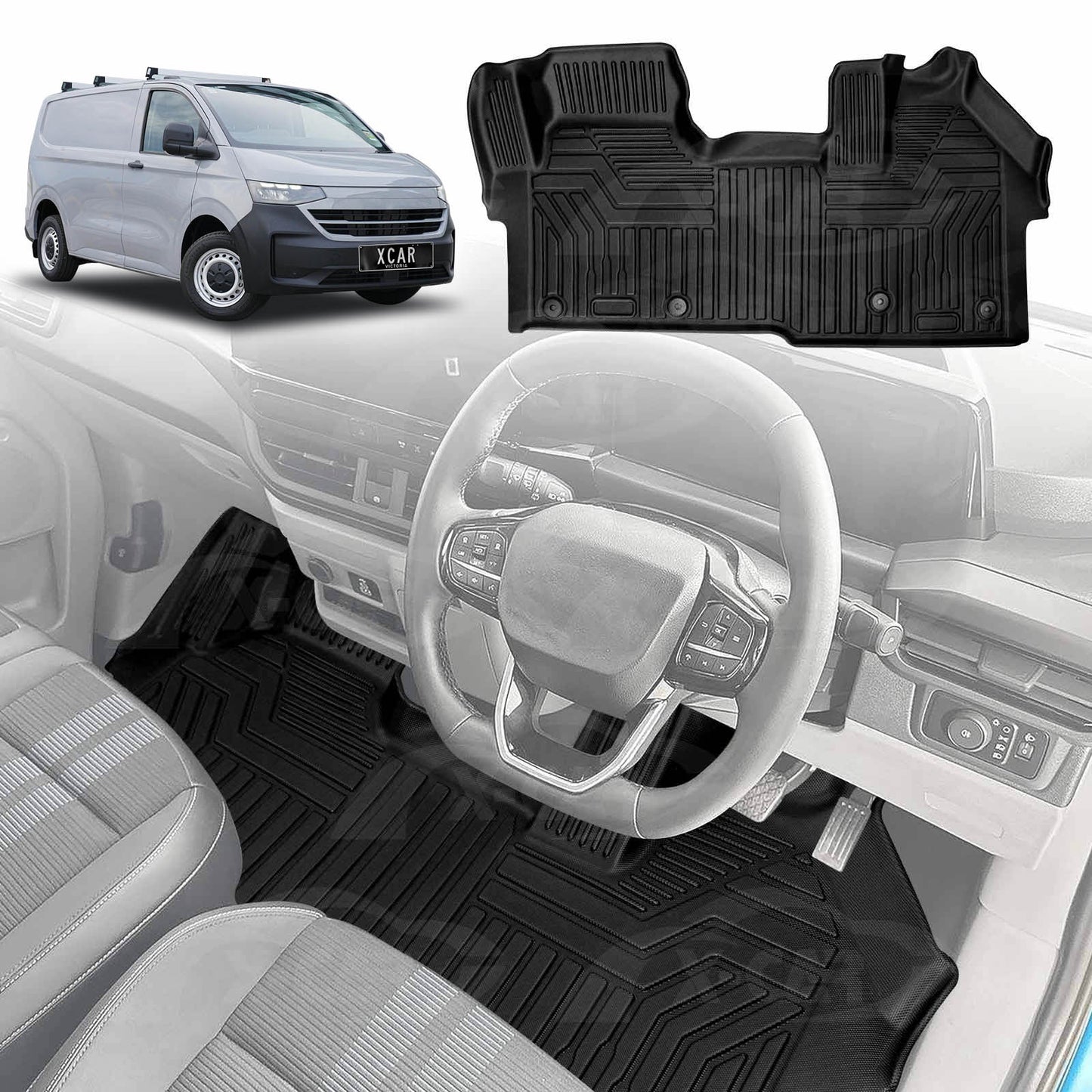 3D Floor Mats for Volkswagen Transporter e-Transporter NSN Series 2025-Onwards All Weather Heavy Duty Cargo Car Trunk Luggage Tray