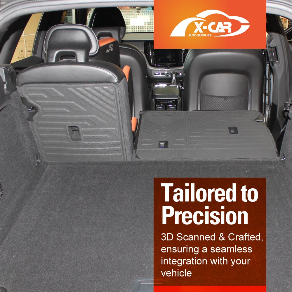 3D Floor Mats Boot Liner Set for Volvo XC60 XC 60 2017-Onwards All Weather Heavy Duty Cargo Kick Mats Back Seat Protector Cover