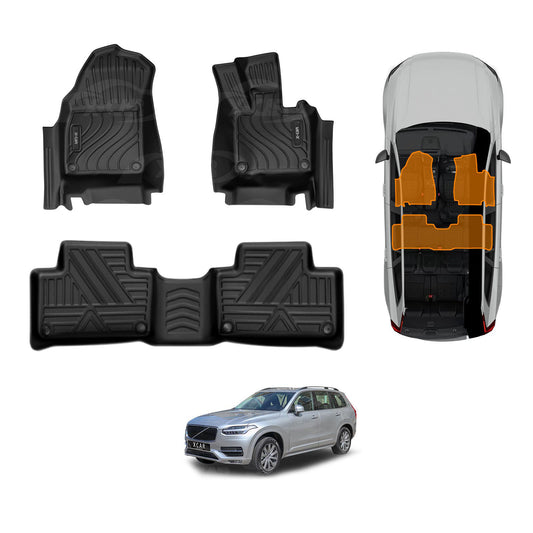 3D Floor Mats for Volvo XC90 XC 90 2015-Onwards Heavy Duty All Weather Car Carpet Liner Set Accessories