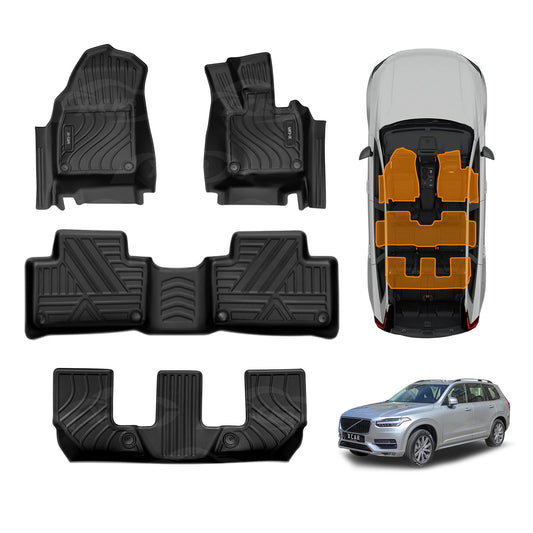 3D Floor Mats for Volvo XC90 XC 90 2015-Onwards Heavy Duty All Weather Car Mats Carpet Liner Set