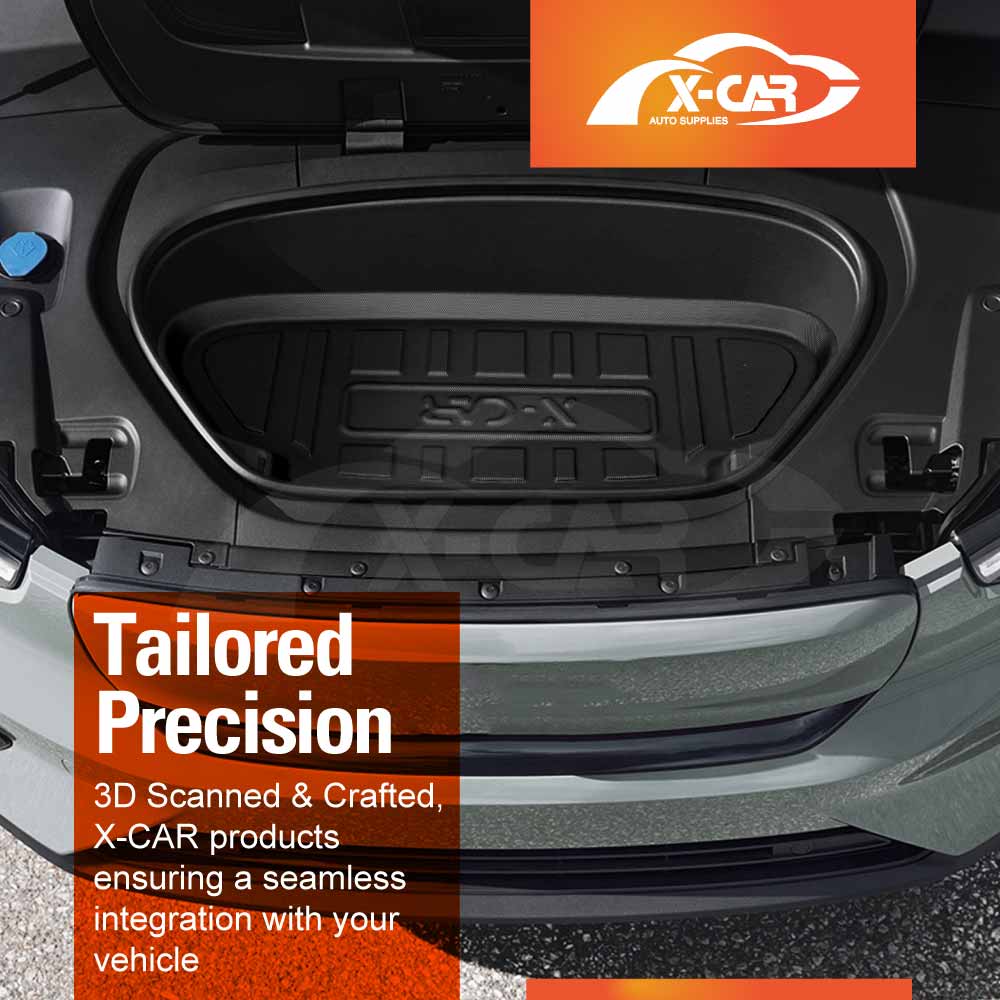 Front Rear Trunk Boot Liner for Volvo C40 EX40 2022-Onwards All Weather Heavy Duty Cargo Trunk Mats Luggage Tray