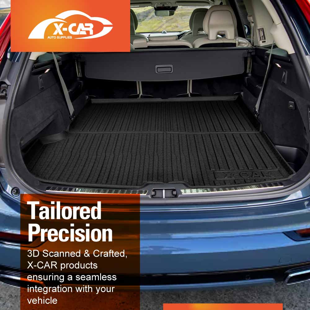 3D Floor Mats Boot Liner for Volvo XC90 Series PHEV 2015-Onwards All Weather Heavy Duty Cargo Car Trunk Luggage Tray