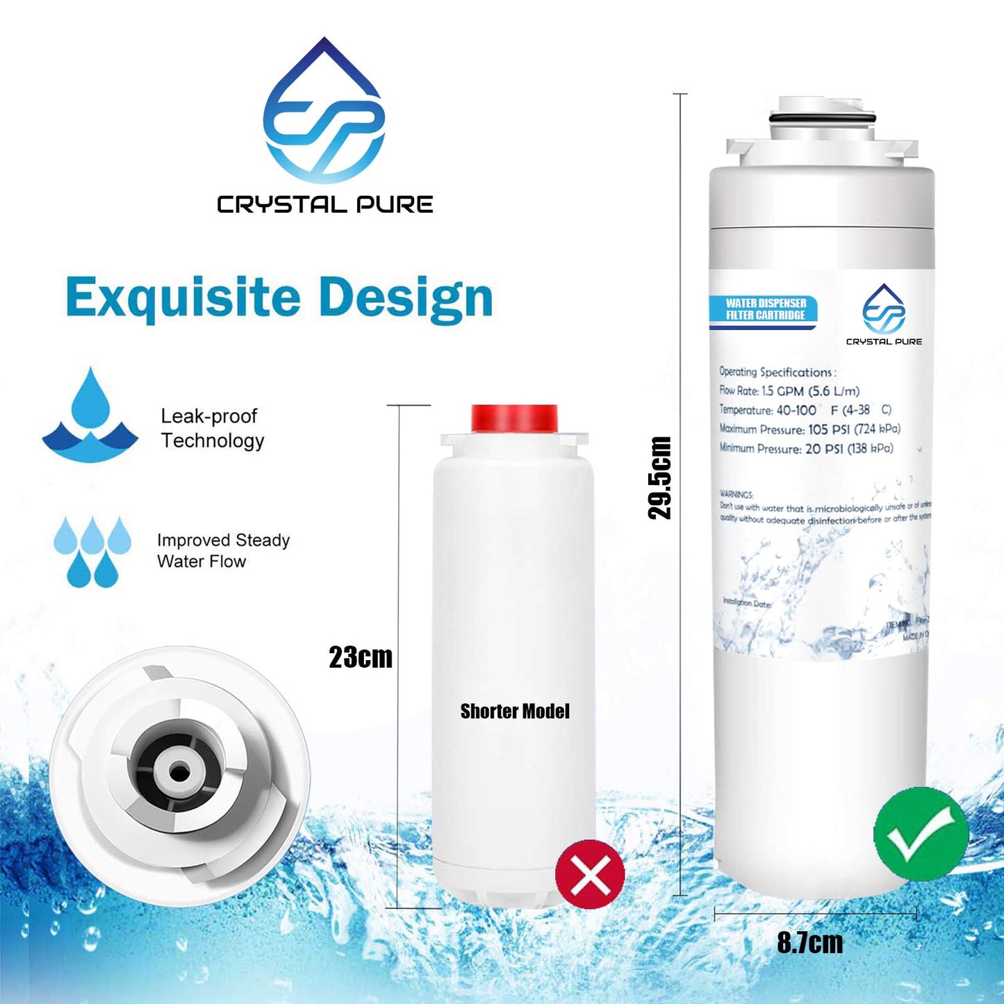 Replacement Water Filter for Elkay 51300C Compatible with ezH2O and Halsey Taylor Bottle Filling Stations 3-Pack